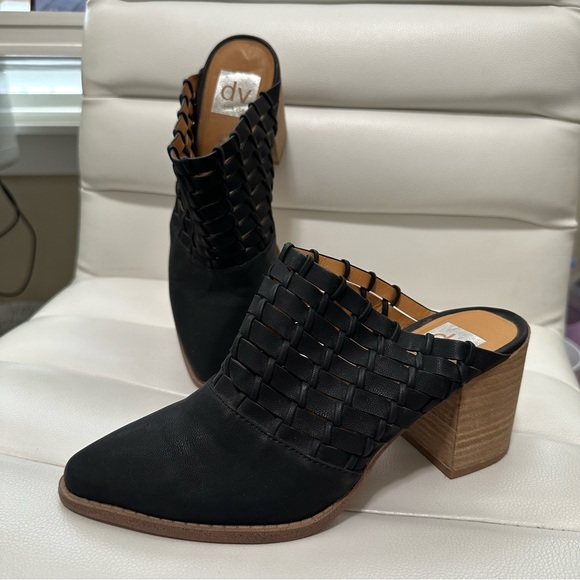 DV by Dolce Vita Taya Block Heel Mules Black 7.5 - Picture 1 of 9